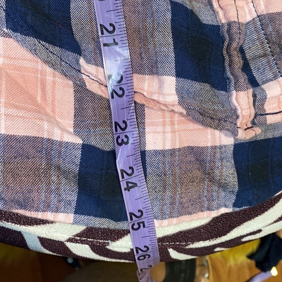 SWS floral pocket plaid skirt blouse with collar Sz S - Picture 8 of 11